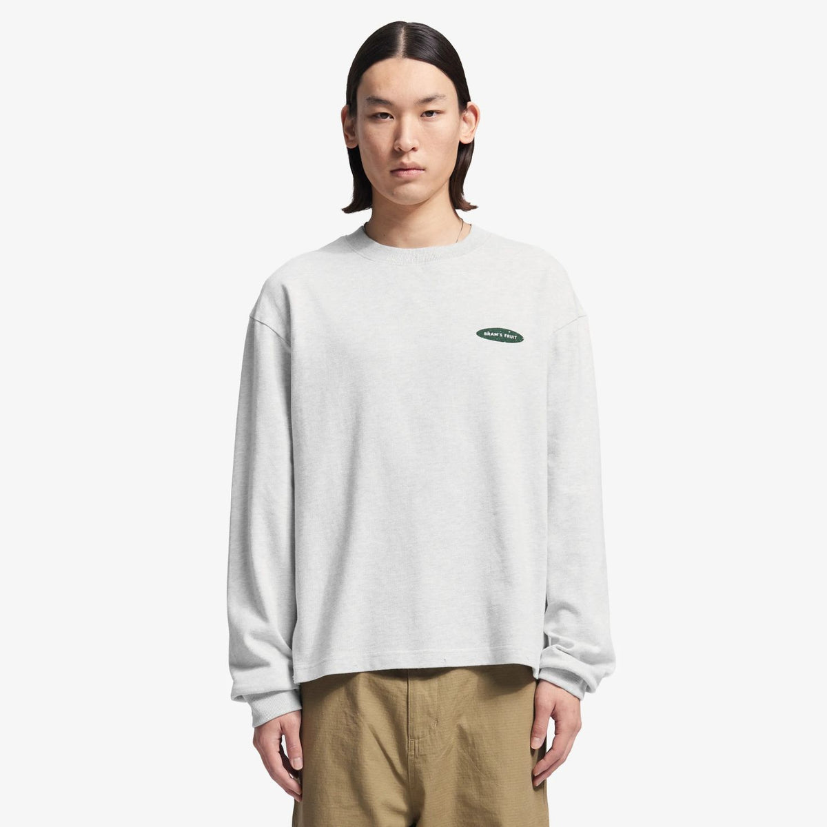 Bram's Fruit Gardening Distressed Longsleeve T-shirt Grå