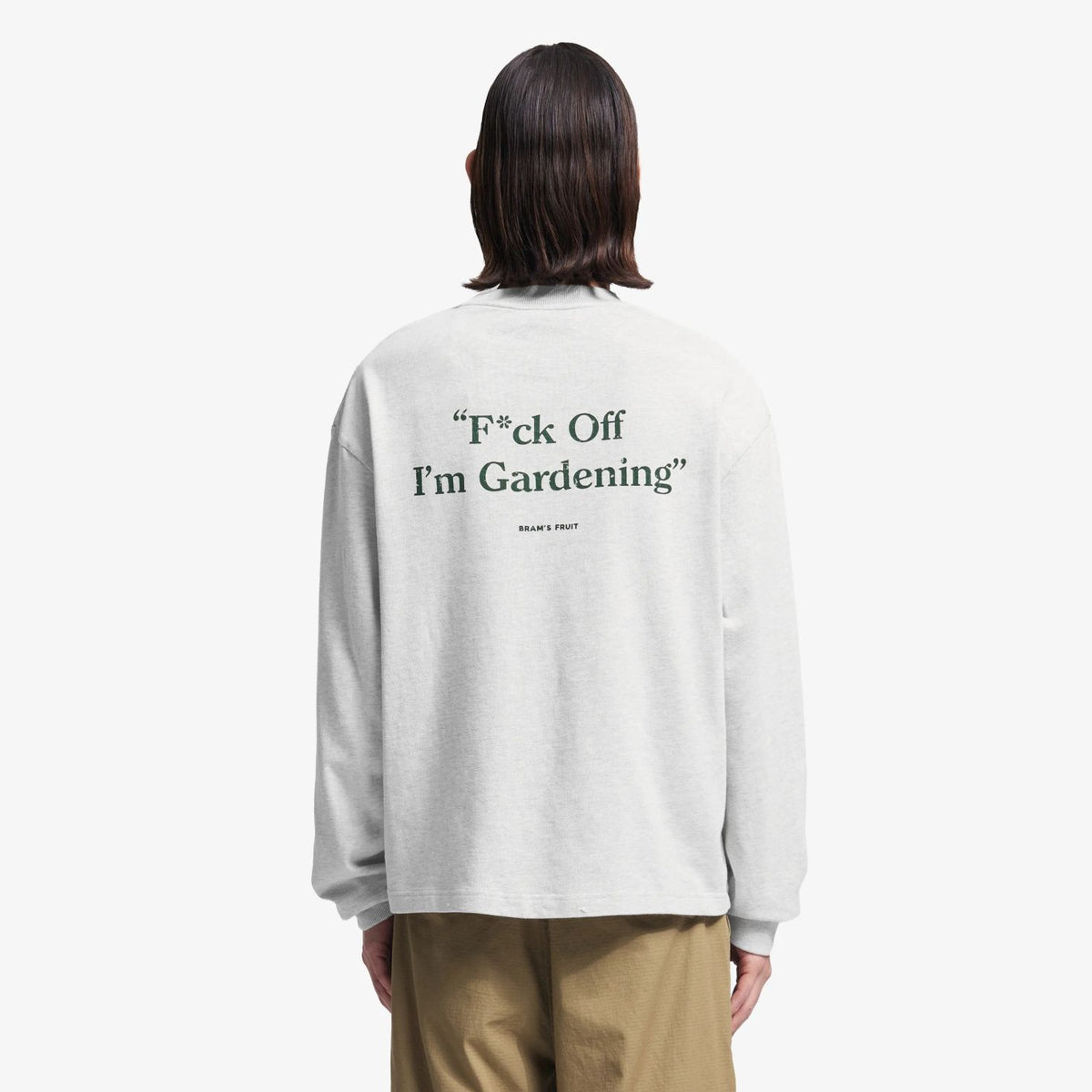Bram's Fruit Gardening Distressed Longsleeve T-shirt Grå