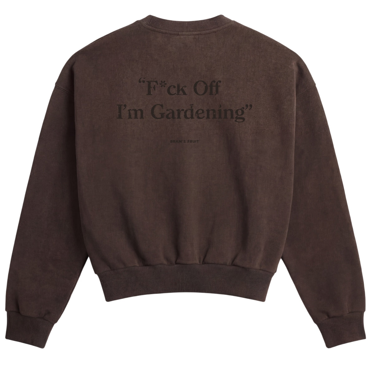 Brams frugthave-sweater med slidt look, brun
