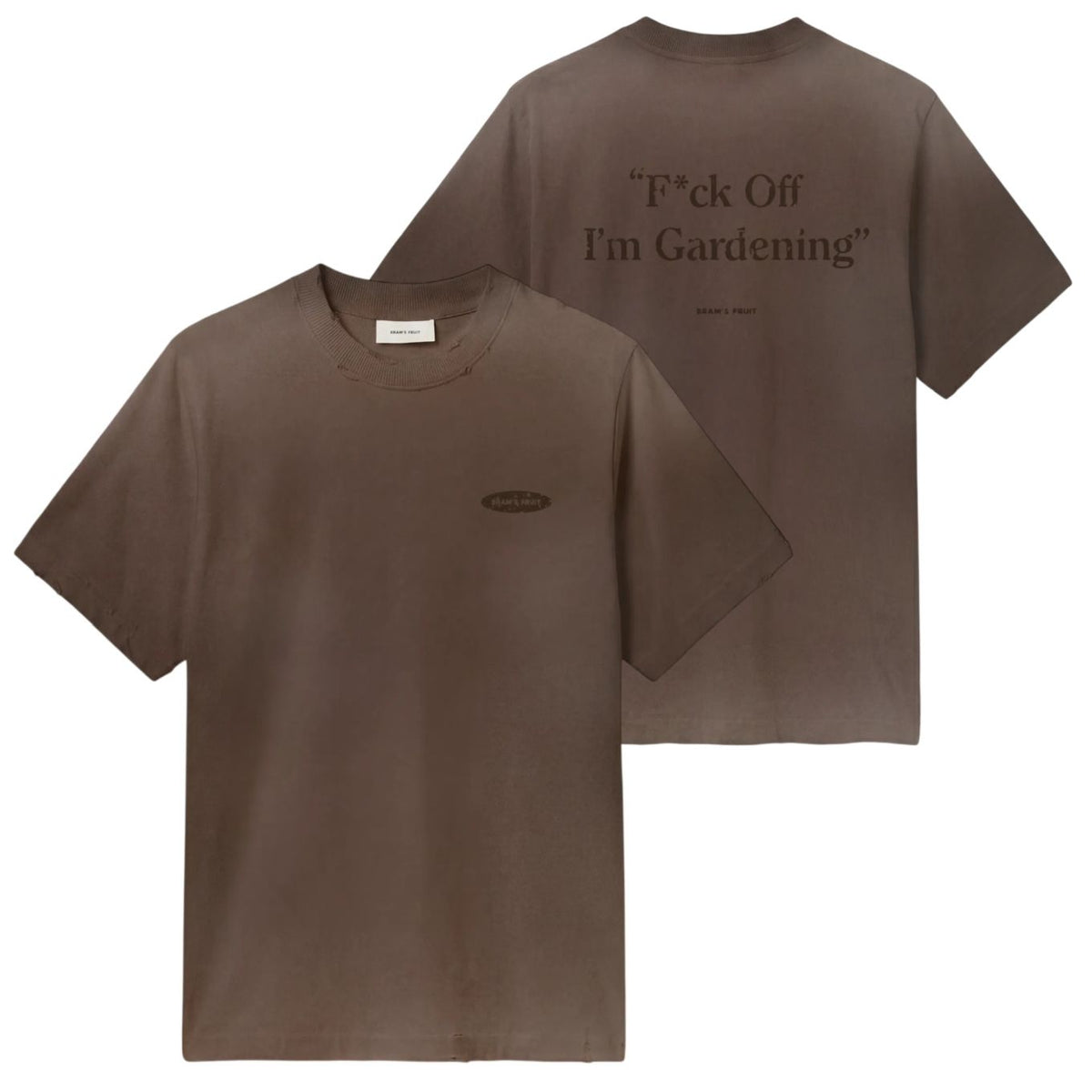 Bram’s Fruit Gardening Distressed T-shirt Brun