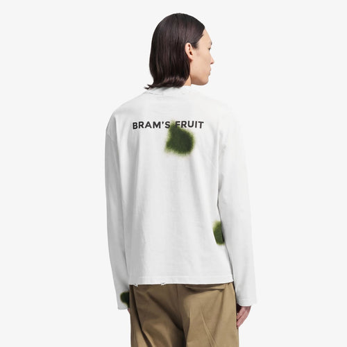Bram’s Fruit Græsplet Langærmet T-shirt Hvid