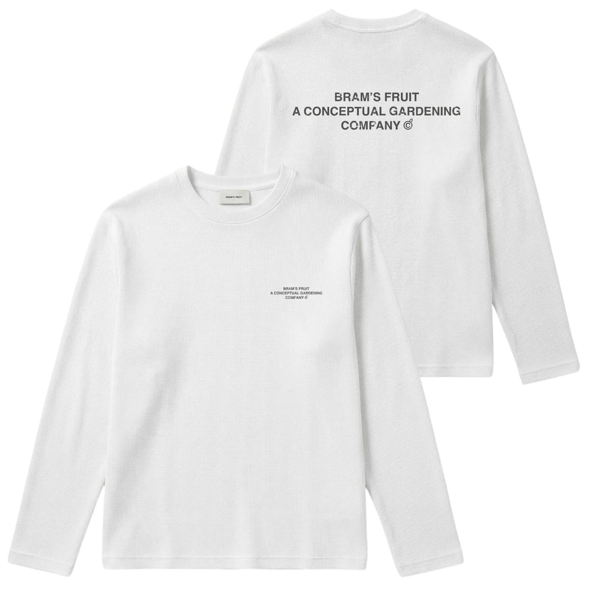 Bram’s Fruit Stamp Waffle Langærmet T-shirt Hvid