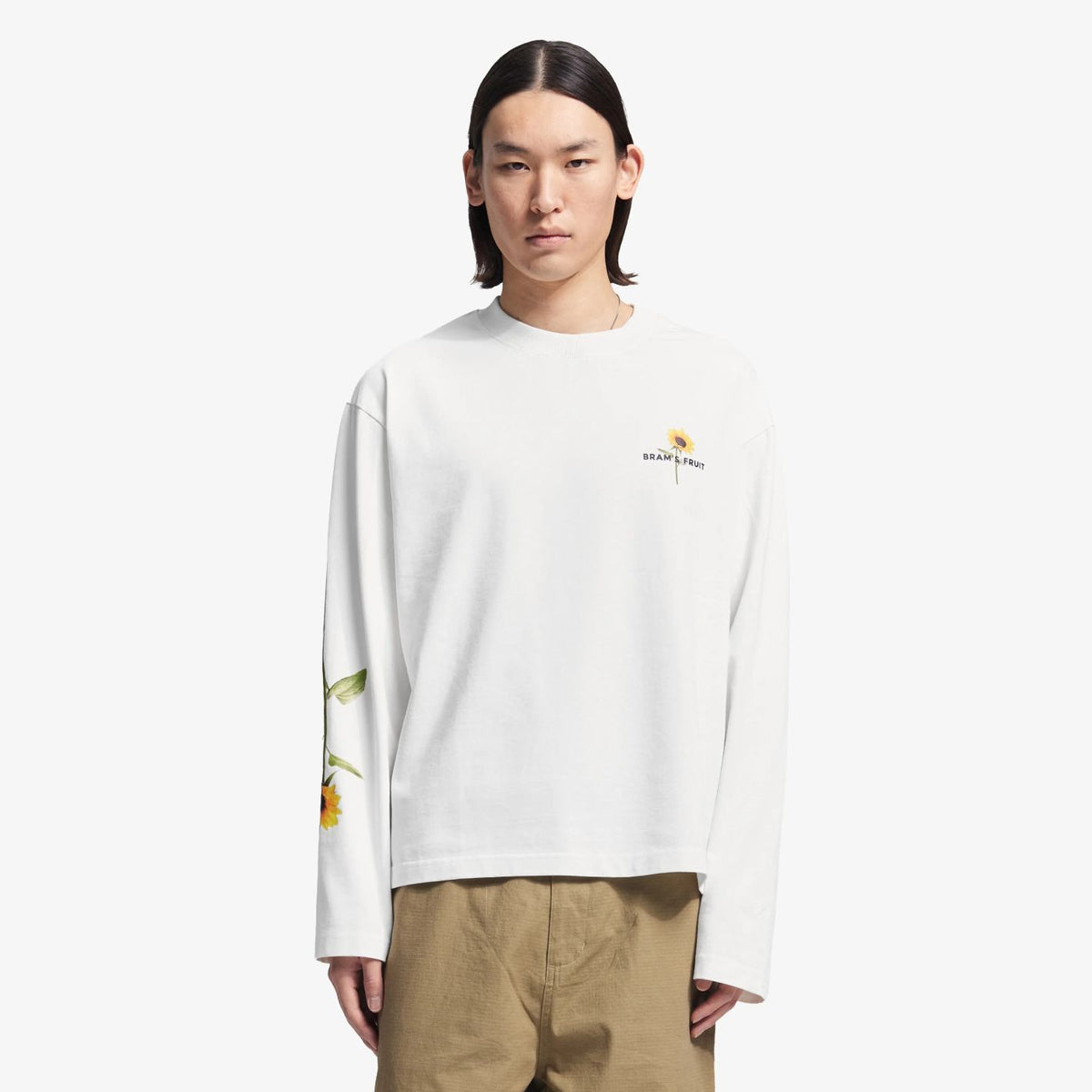 Bram’s Fruit Sunflower langærmet T-shirt Hvid
