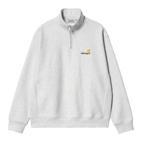 Carhartt Half Zip American Script Sweater Licht Grijs