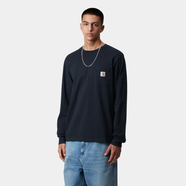 Carhartt WIP Pocket Longsleeve T-shirt Navy