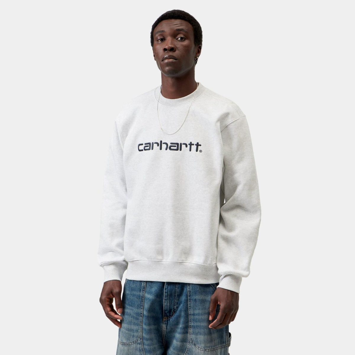 Carhartt WIP Logo Sweater Grå