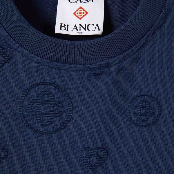 Casablanca Applique Monogram T-shirt Navy