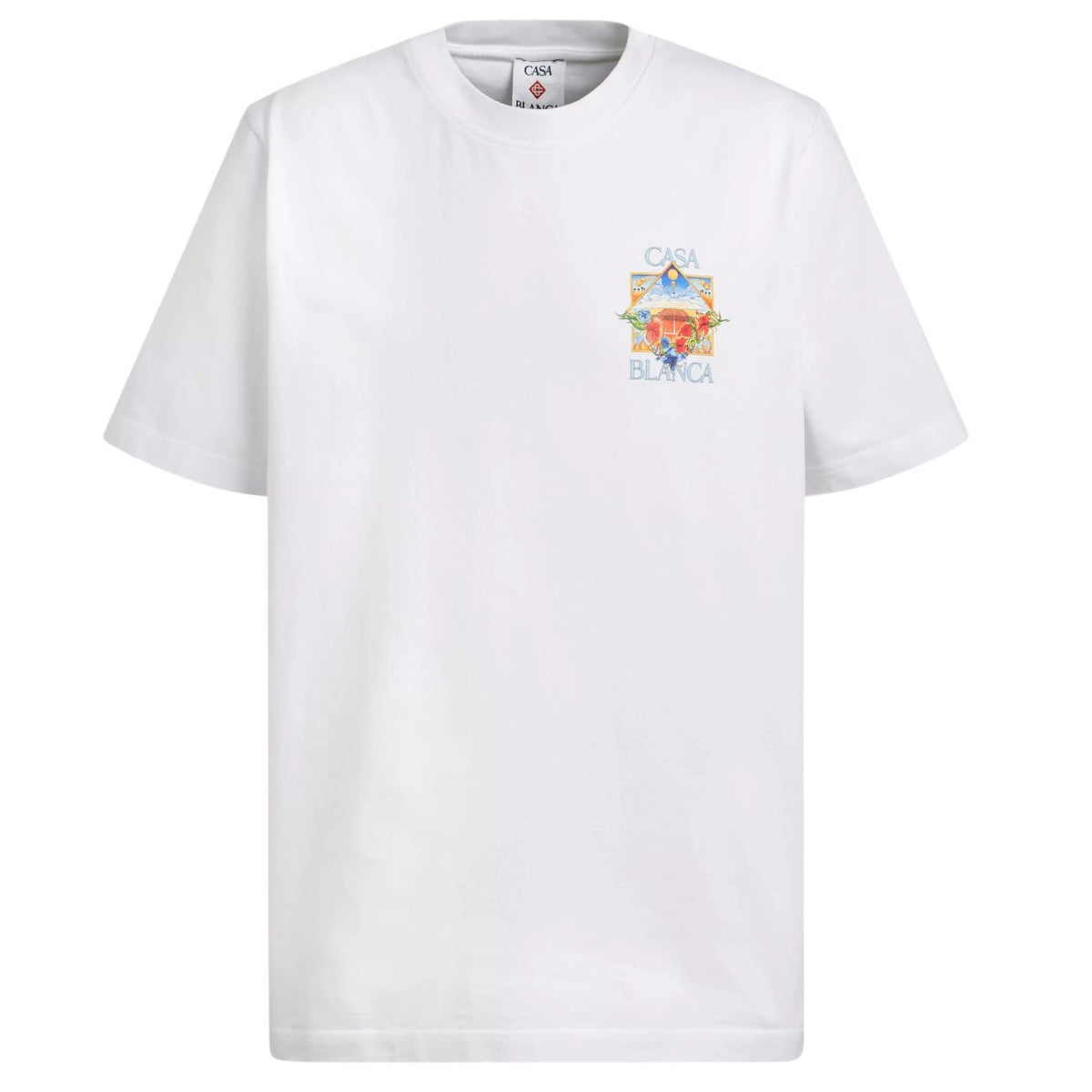 Casablanca Flower Court Icon T-shirt Wit