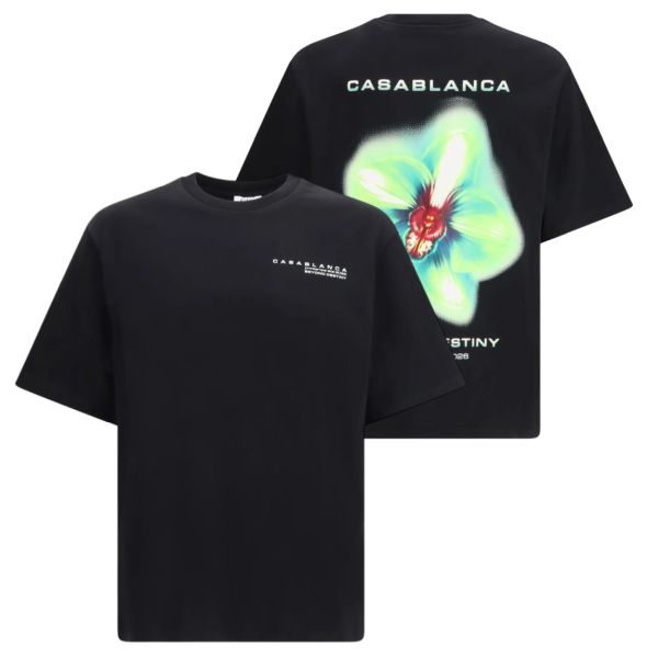 Casablanca Glitch Orchid T-shirt Zwart