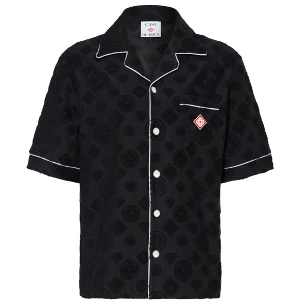 Casablanca Towelling Monogram Overhemd Zwart