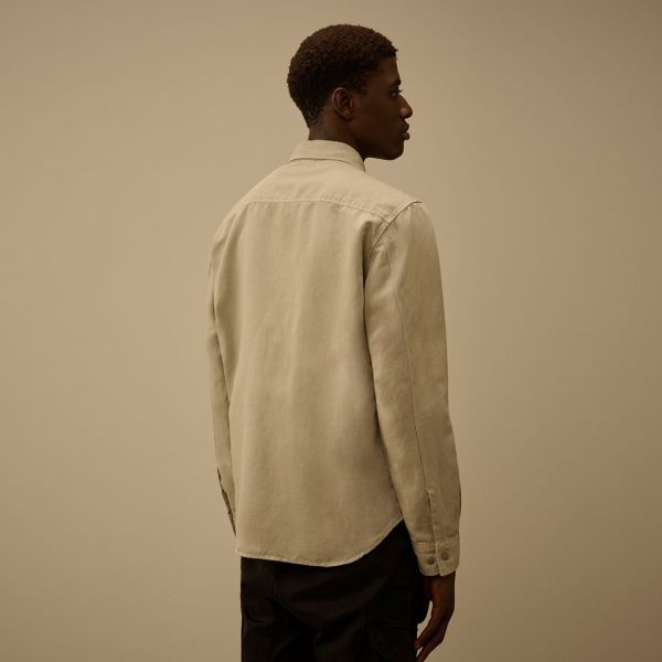 CP Company Cotton Linen Overshirt Beige