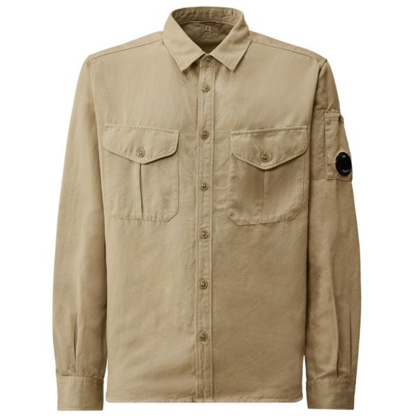 CP Company Cotton Linen Overshirt Beige