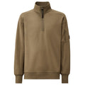 CP Company Diagonal Raised Fleece Half Zip Sweater Grijs