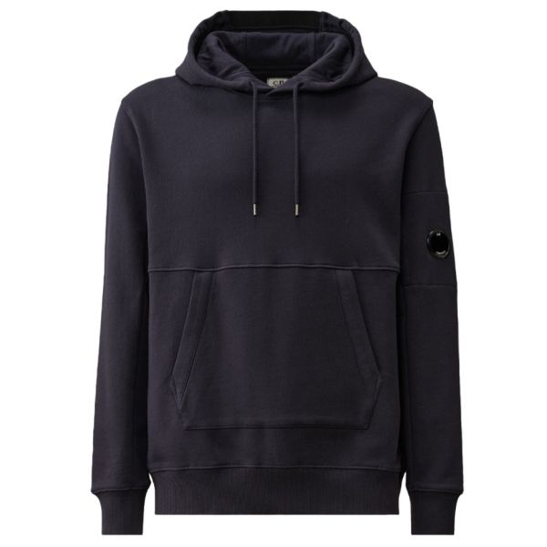 CP Company Diagonal Raised Fleece Lens Hoodie Navy