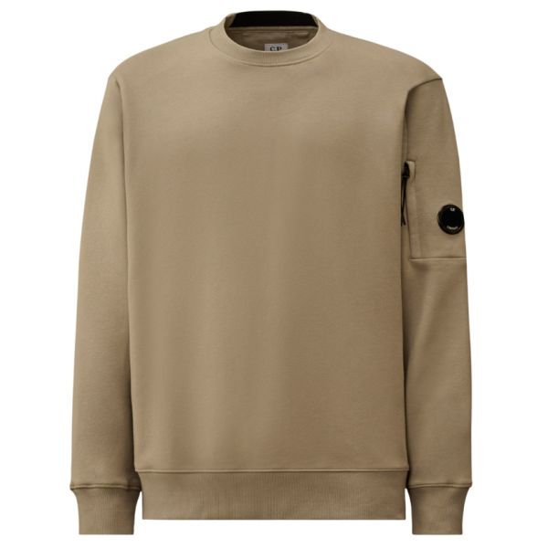 CP Company Diagonal Raised Fleece Lens Sweater Beige