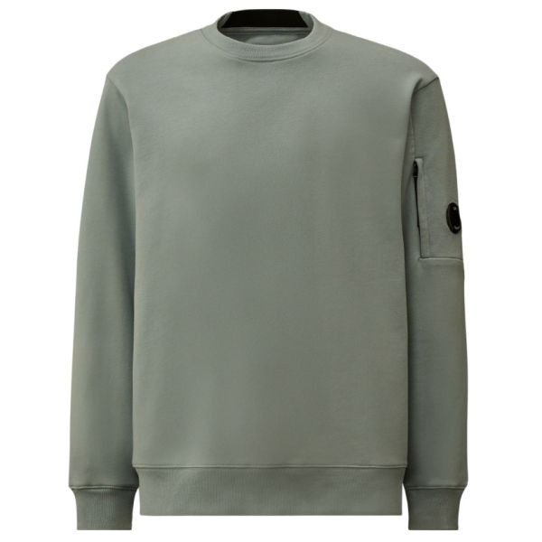 CP Company Diagonal Raised Fleece Lens Sweater Licht Blauw