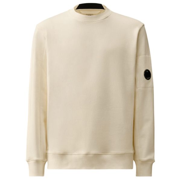 CP Company Diagonal Raised Fleece Lens Sweater Wit