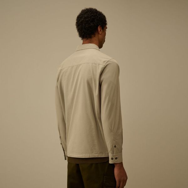 CP Company Gabardine Zipped Overshirt Beige