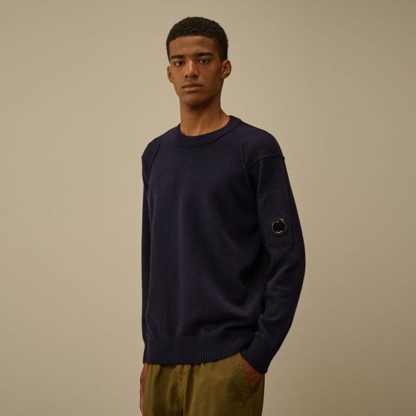 CP Company Lambswool GRS Knit Sweater Navy