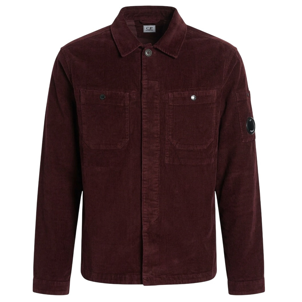 CP Company Corduroy Button Lens Overshirt Rød