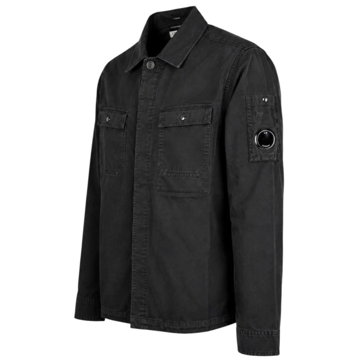 CP Company Corduroy Button Lens Overshirt Zwart