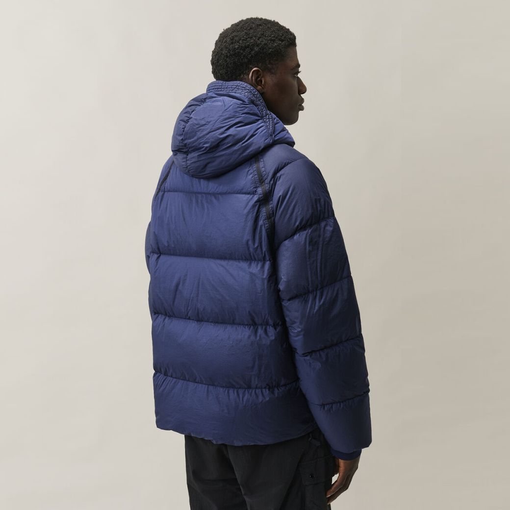 CP Company Down Shield Lens Hooded Puffer Donker Blauw