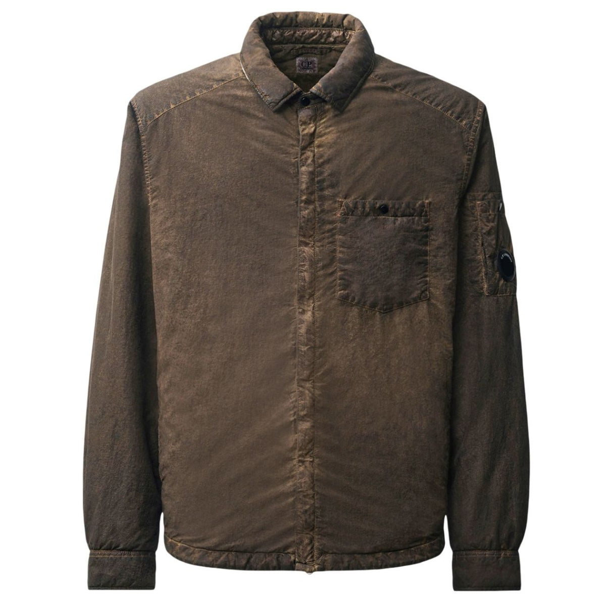 CP Company Flatt Nylon Lens Re-Colour Overshirt Brun