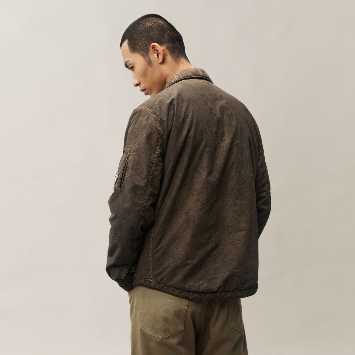 CP Company Flatt Nylon Lens Re-Colour Overshirt Brun