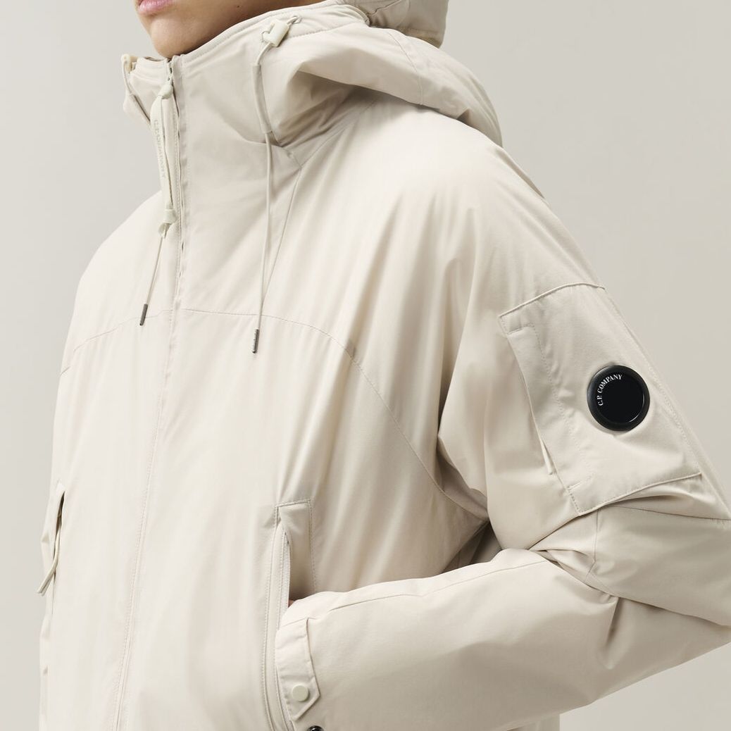 CP Company Pro-Tek Primaloft Silver Hooded Lens Jakke Off White