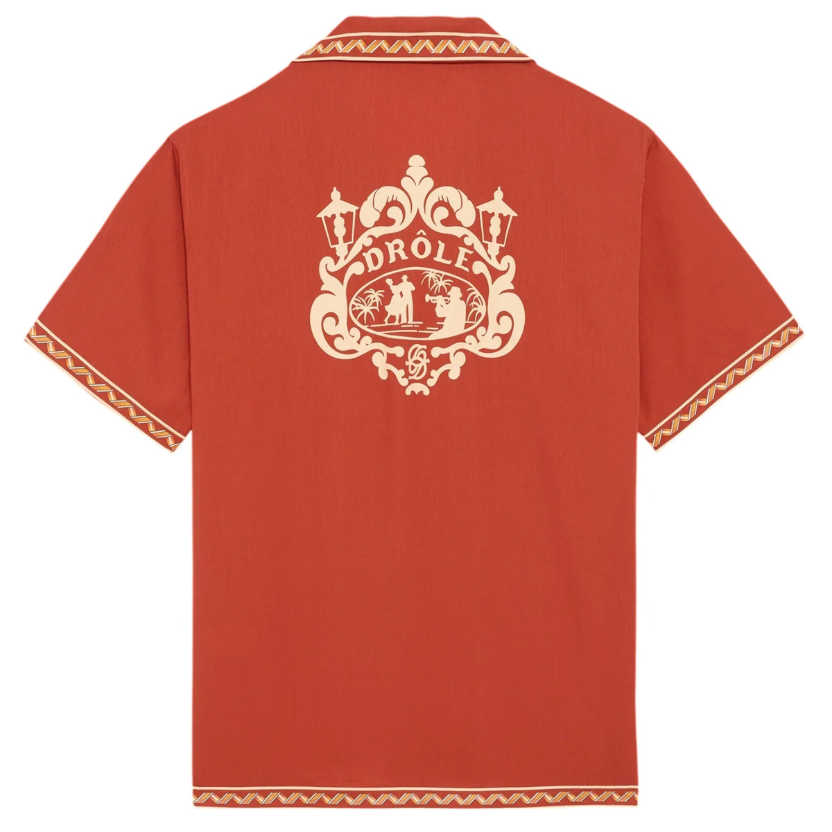 Drôle De Monsieur Brodée Danseurs Overhemd Rood