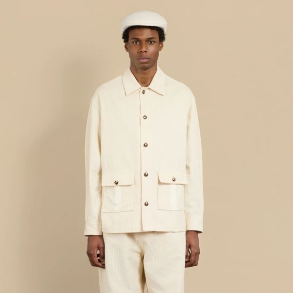 Drôle De Monsieur Corduroy Overshirt Off White
