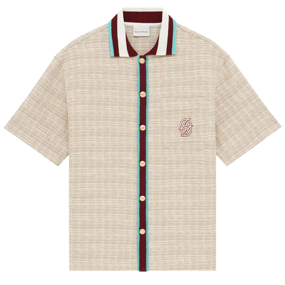Drôle De Monsieur en Tweed D Miroir Overhemd Beige
