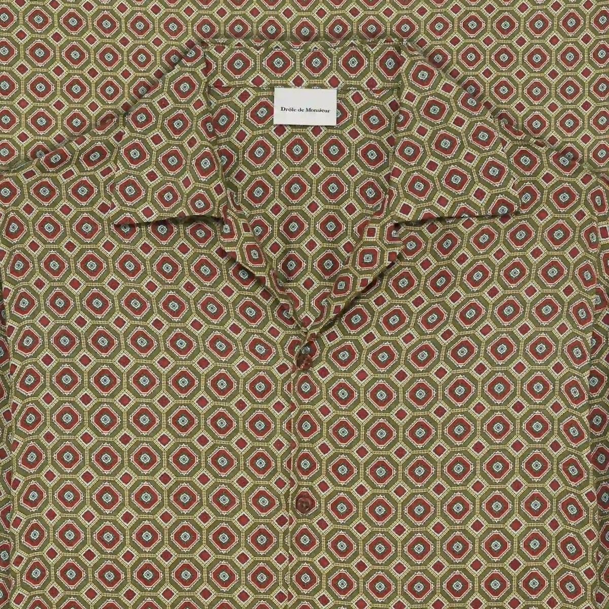 Drôle De Monsieur Geometric Overhemd Donker Groen