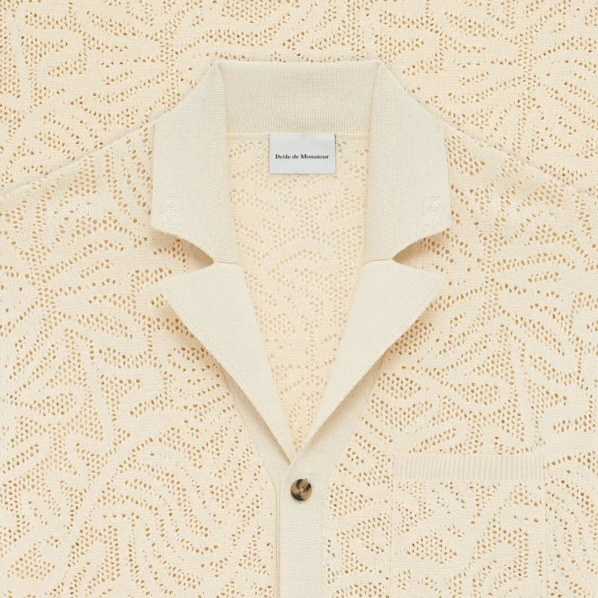 Drôle De Monsieur Maille Dentelle Overhemd Off White