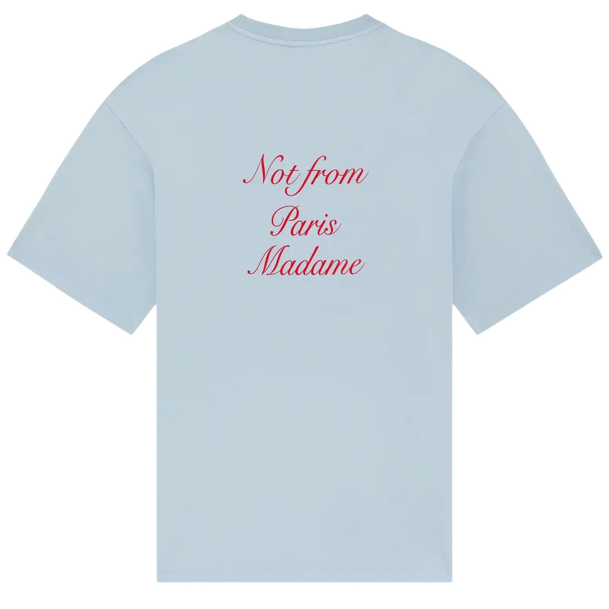 Drôle De Monsieur Slogan Calligraphy T-shirt Licht Blauw