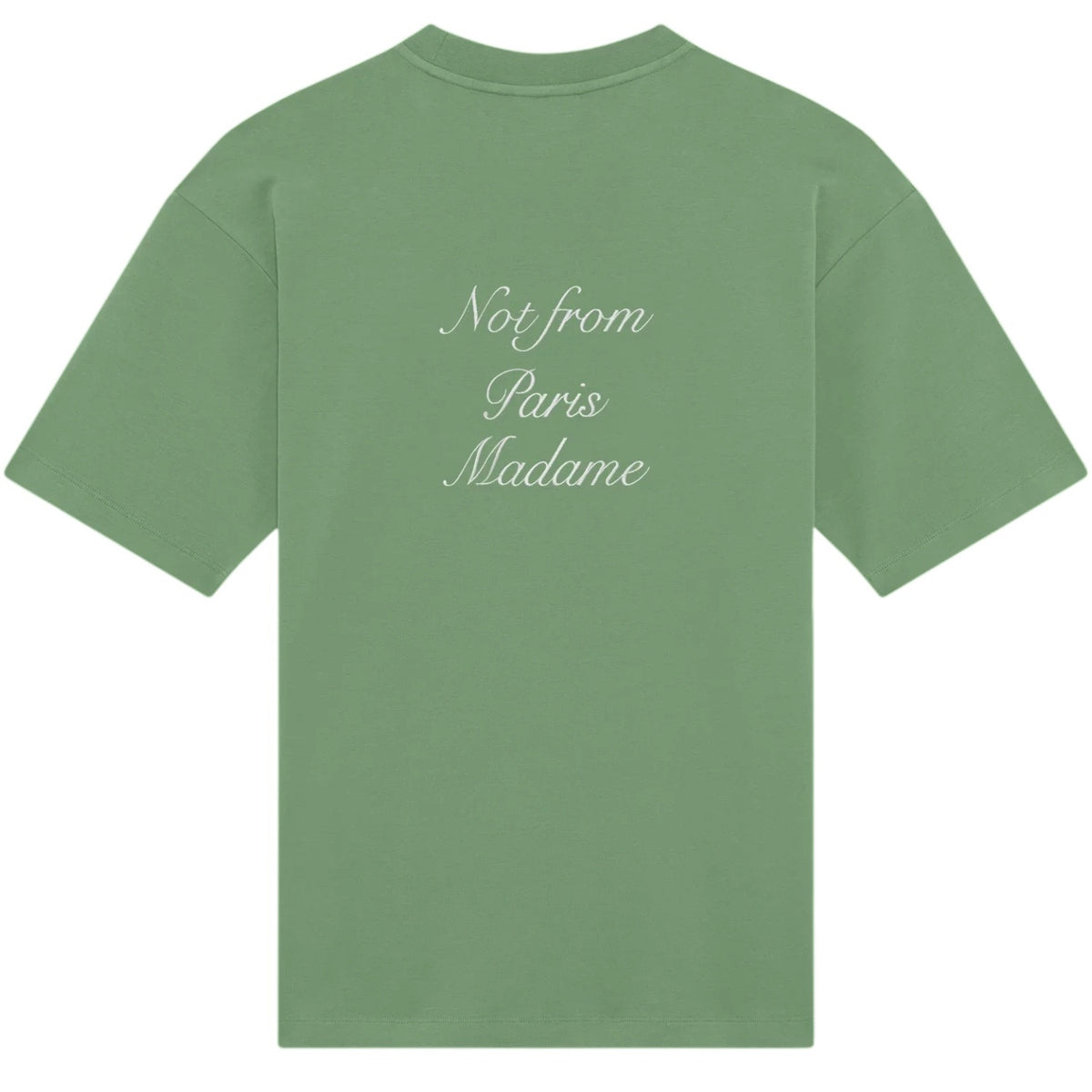 Drôle De Monsieur Slogan Calligraphy T-shirt Licht Groen
