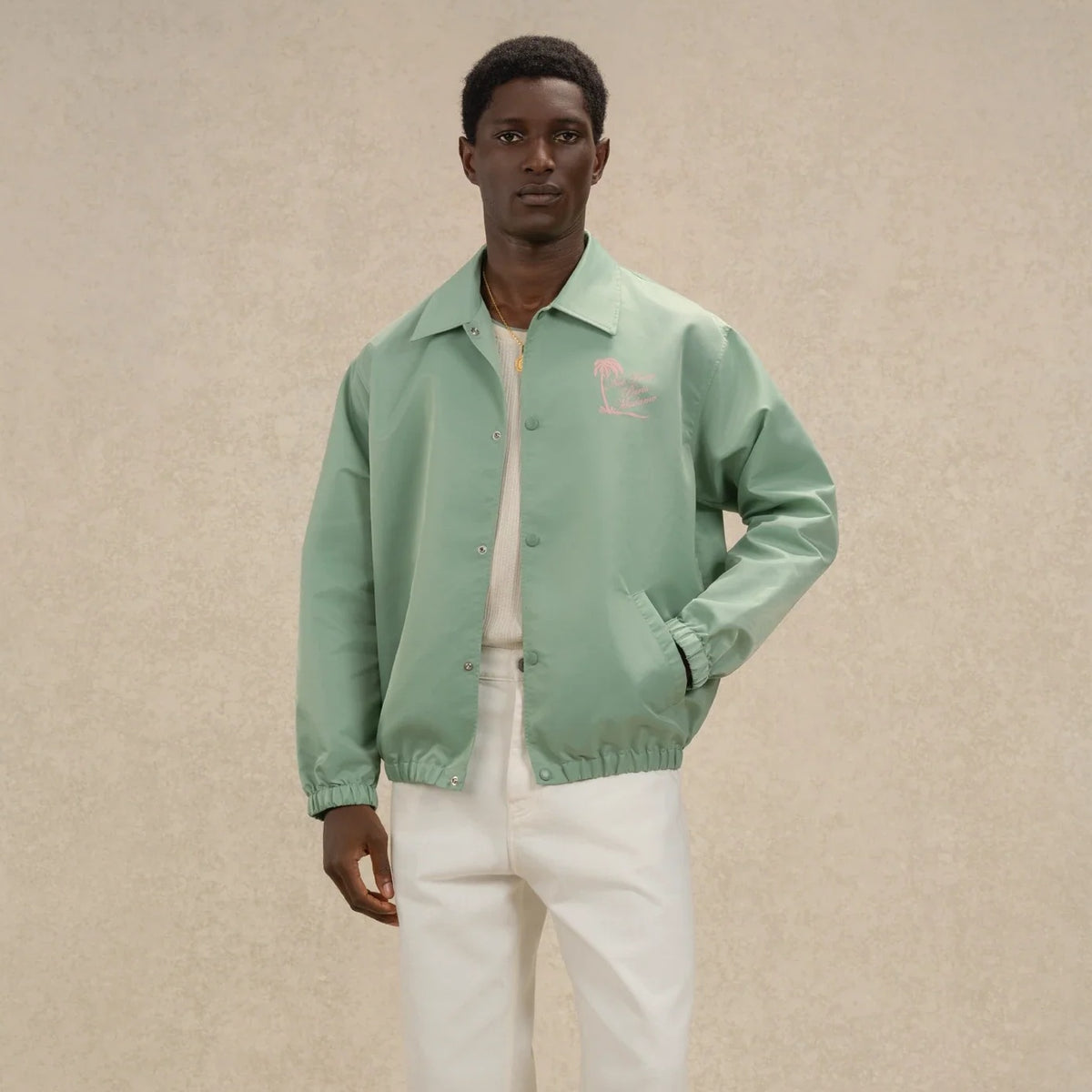 Drôle De Monsieur Slogan Palmiers Vest Licht Groen