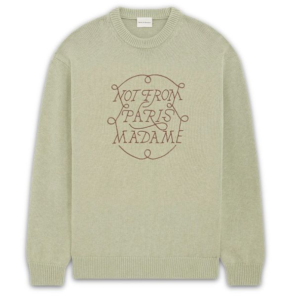 Drôle De Monsieur Slogan Tresses Sweater Licht Groen