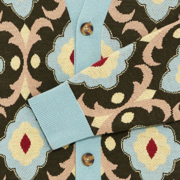 Drôle De Monsieur Tapisserie Cardigan Donker Groen