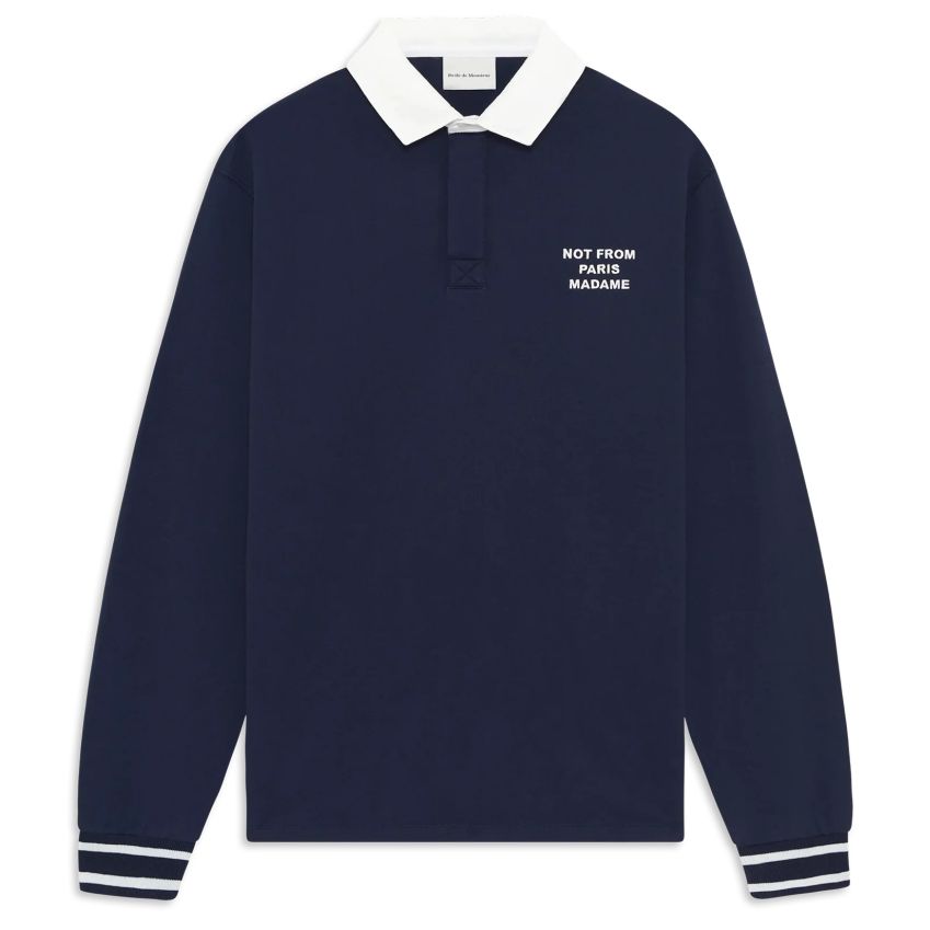 Drôle De Monsieur Slogan Langærmet Polo Navy