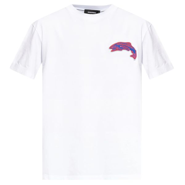 Dsquared2 Fish Logo T-shirt Wit