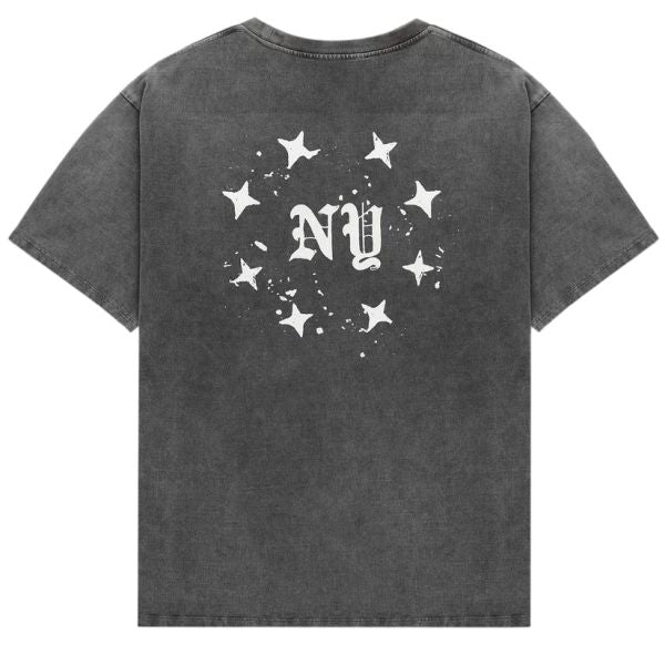 Duke + Dexter NY Paint Splatter Washed T-shirt Grijs