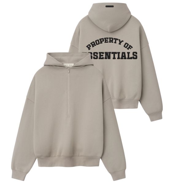 Fear Of God Essentials Property Lounge Half Zip Hoodie Grijs