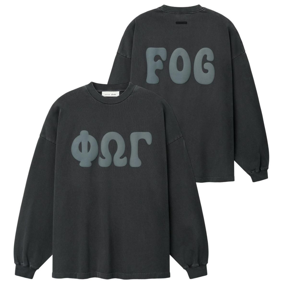 Fear Of God Essentials Merch Washed Langærmet T-shirt Antracit
