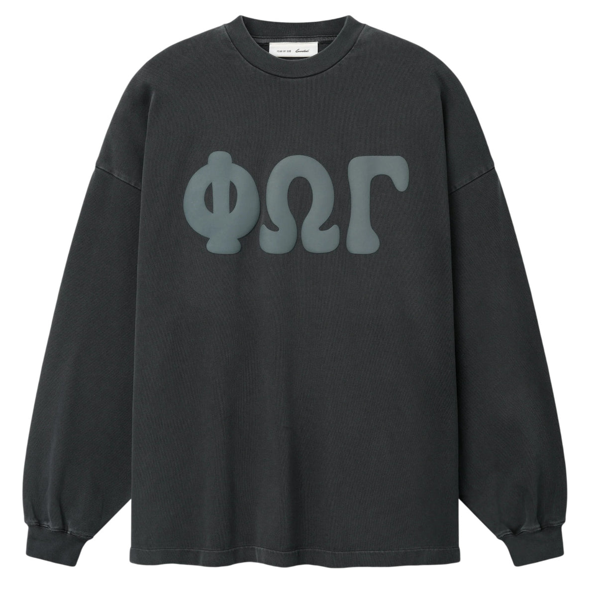 Fear Of God Essentials Merch Washed Langærmet T-shirt Antracit