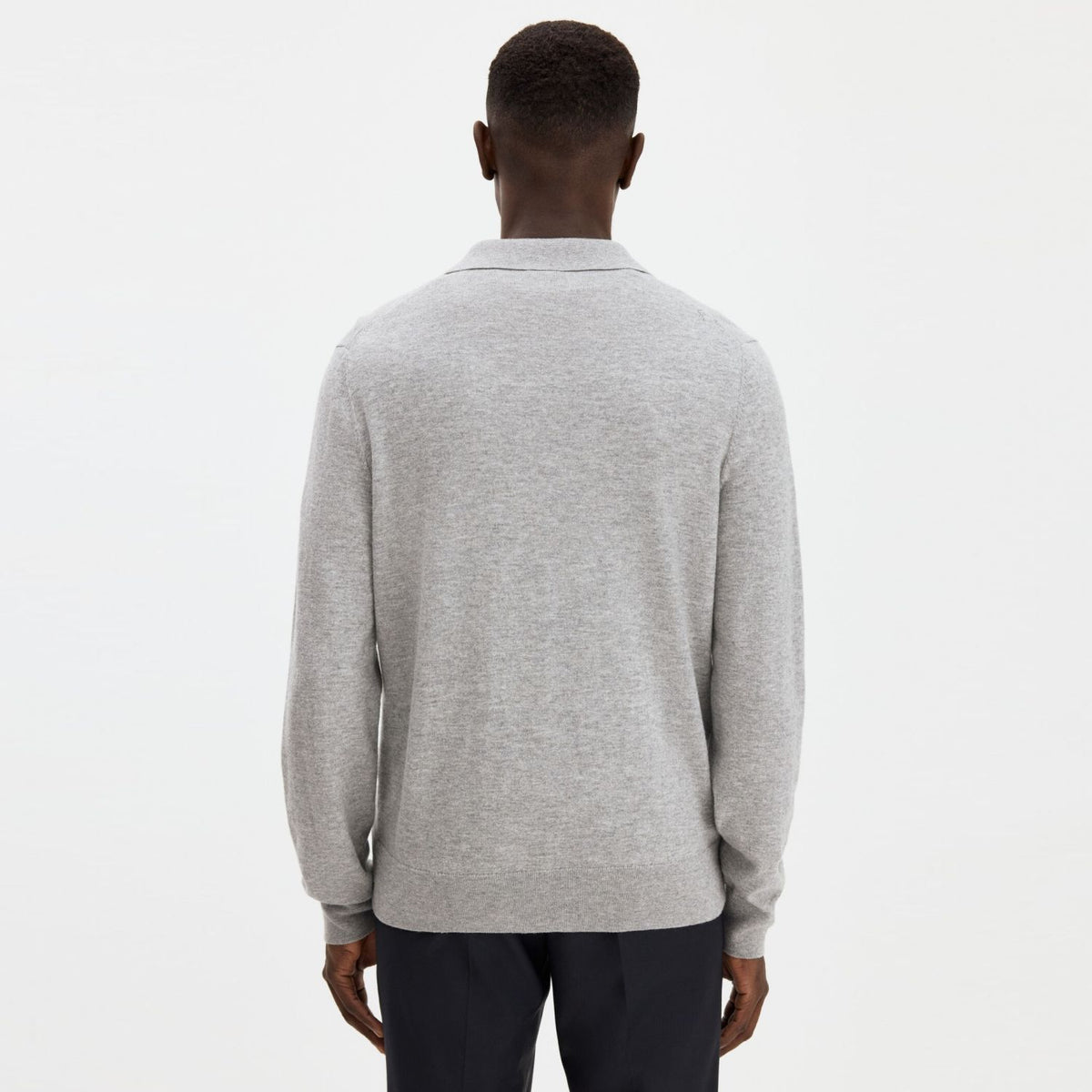 Filippa K Knitted Longsleeve Polo Grijs