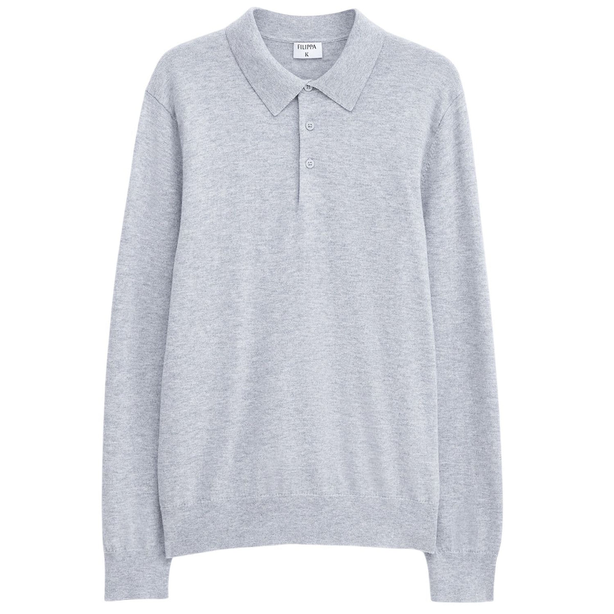 Filippa K Knitted Longsleeve Polo Grijs