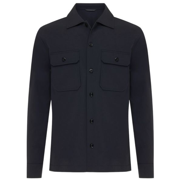 Genti Bucks Monogram Overshirt Navy