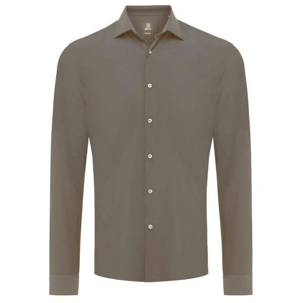 Genti Fresno Skin Fit Overhemd Bruin