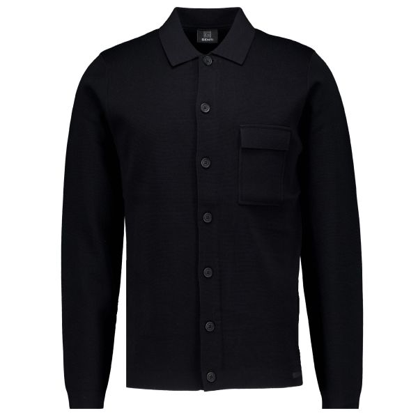 Genti Knitted Buttons Vest Zwart